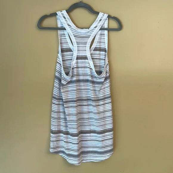 James Perse Neutral Minimalist Striped Racerback Tank Top, Size 3 / Large - Picture 7 of 8